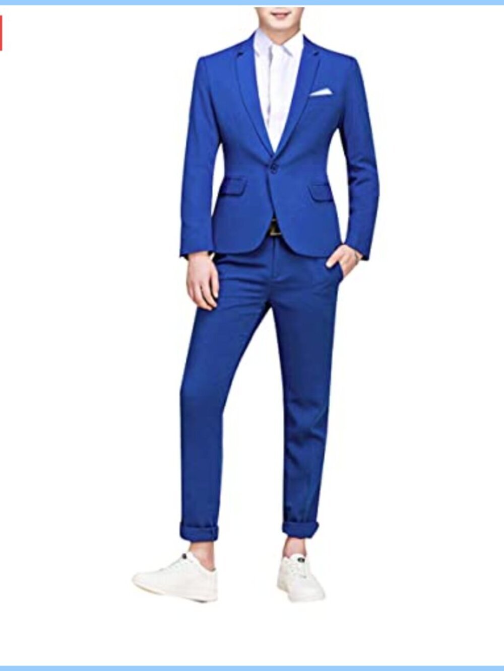 Men's Slim Fit 2 Piece Suit Set Blazer & Pants Formal Business